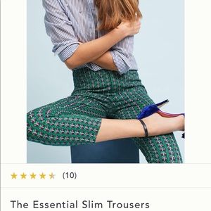 Anthropologie Slim Trouser in Butterfly Print